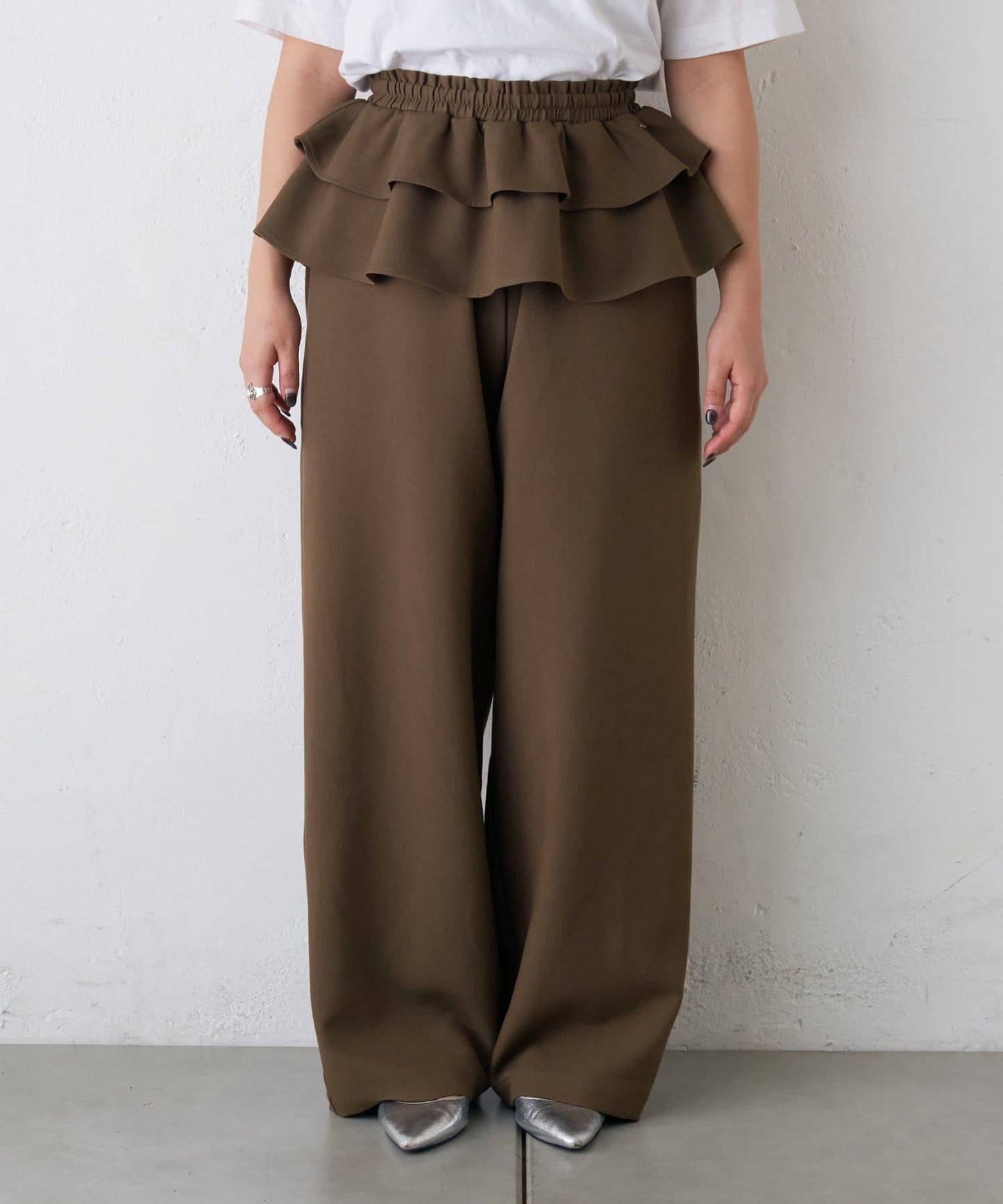 【CIAOPANIC TYPY】帶荷葉邊西裝褲