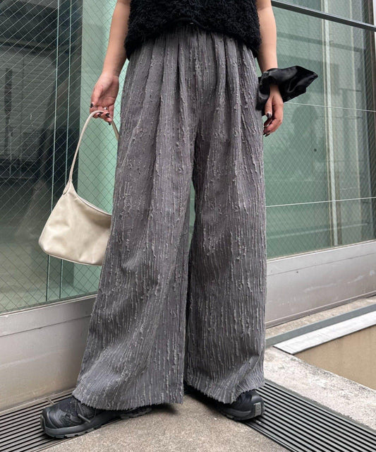 【CIAOPANIC TYPY】提花褶皺寬腿褲