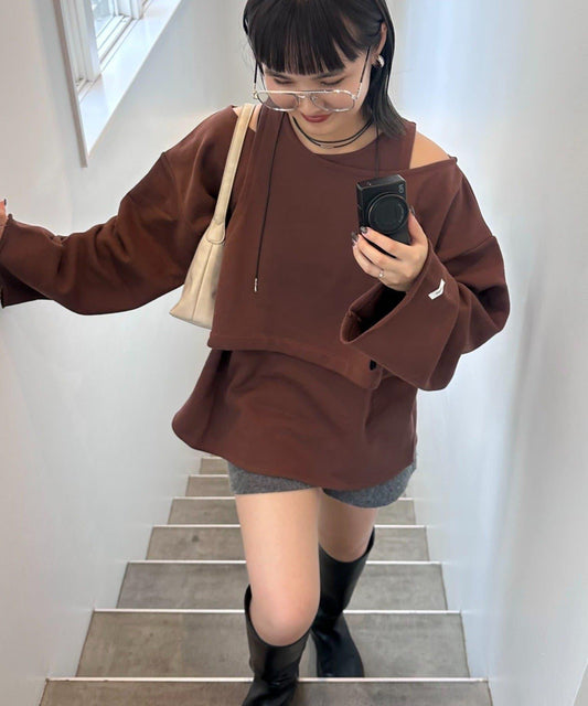 【CIAOPANIC TYPY】不對稱層次感寬鬆衛衣