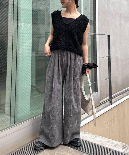 【CIAOPANIC TYPY】提花褶皺寬腿褲