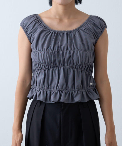 【TERIO韓國企劃】帶荷葉邊背心的條紋襯衫