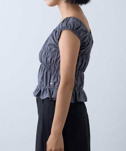 【TERIO韓國企劃】帶荷葉邊背心的條紋襯衫