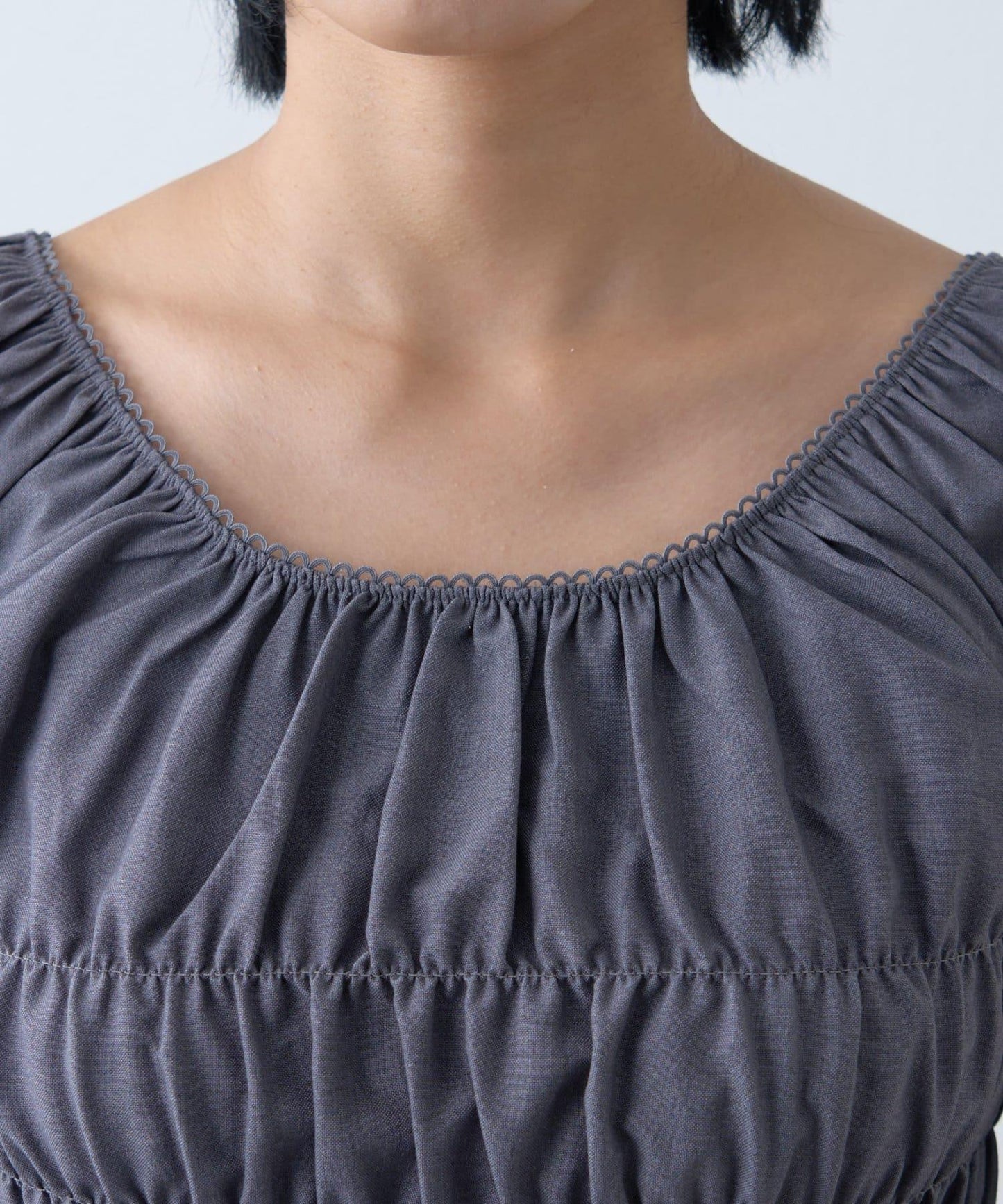 【CIAOPANIC TYPY】帶褶皺吊帶背心的條紋襯衫