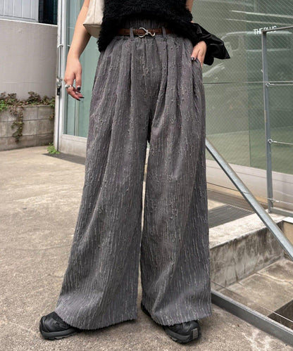 【CIAOPANIC TYPY】提花褶皺寬腿褲