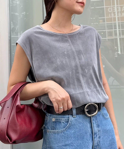 透明絨面顏色法式上衣