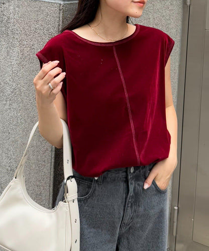 透明絨面顏色法式上衣