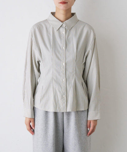 【TERIO韓國企劃】帶荷葉邊背心的條紋襯衫
