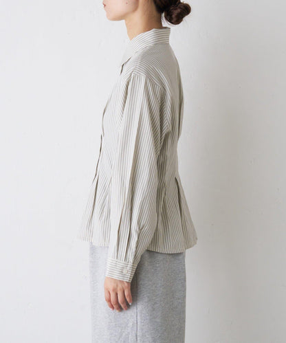 【TERIO韓國企劃】帶荷葉邊背心的條紋襯衫