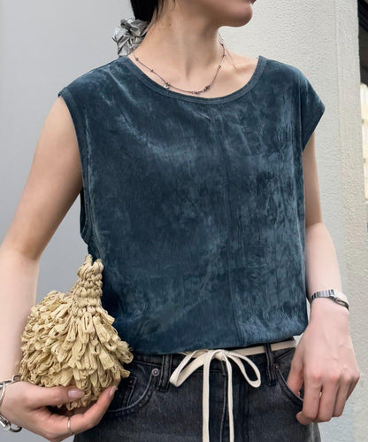 透明絨面顏色法式上衣