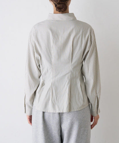 【TERIO韓國企劃】帶荷葉邊背心的條紋襯衫