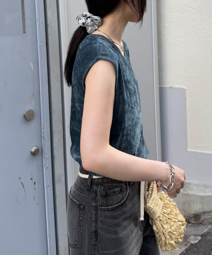 透明絨面顏色法式上衣