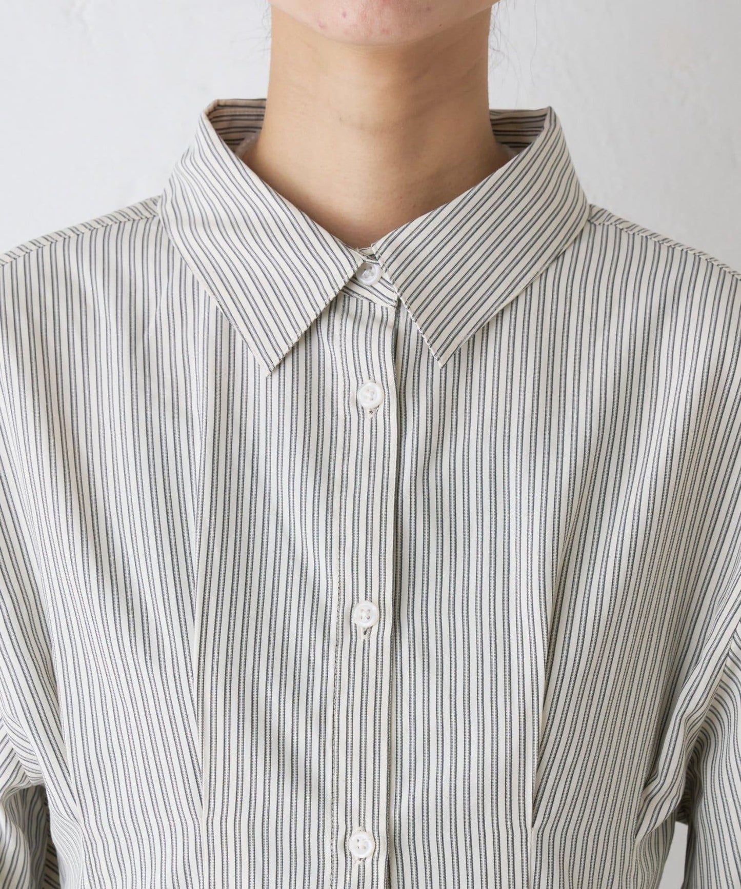 【CIAOPANIC TYPY】帶褶皺吊帶背心的條紋襯衫