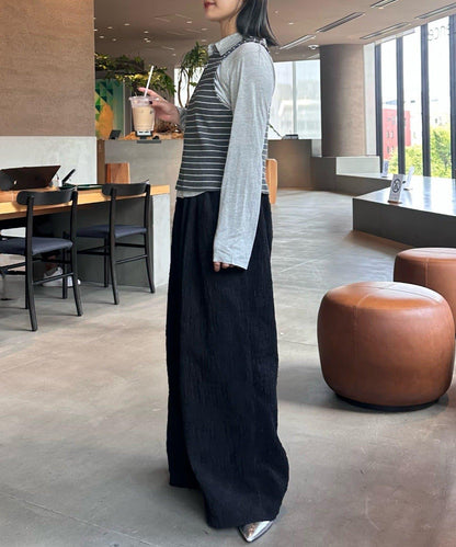 【CIAOPANIC TYPY】提花褶皺寬腿褲