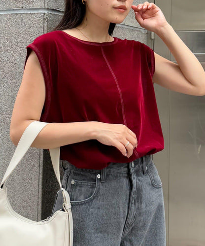 透明絨面顏色法式上衣