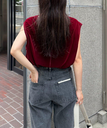 透明絨面顏色法式上衣