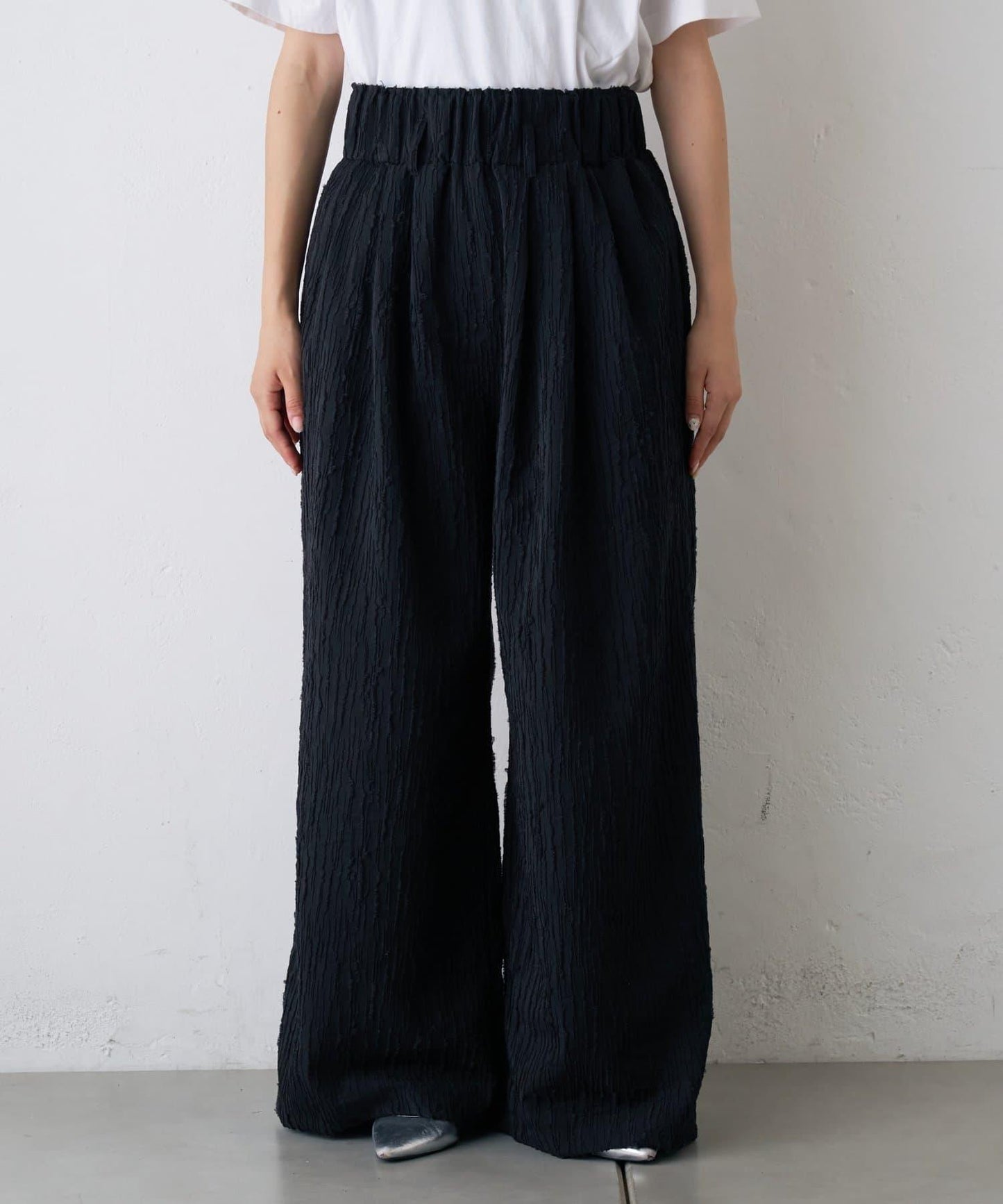 【CIAOPANIC TYPY】提花褶皺寬腿褲