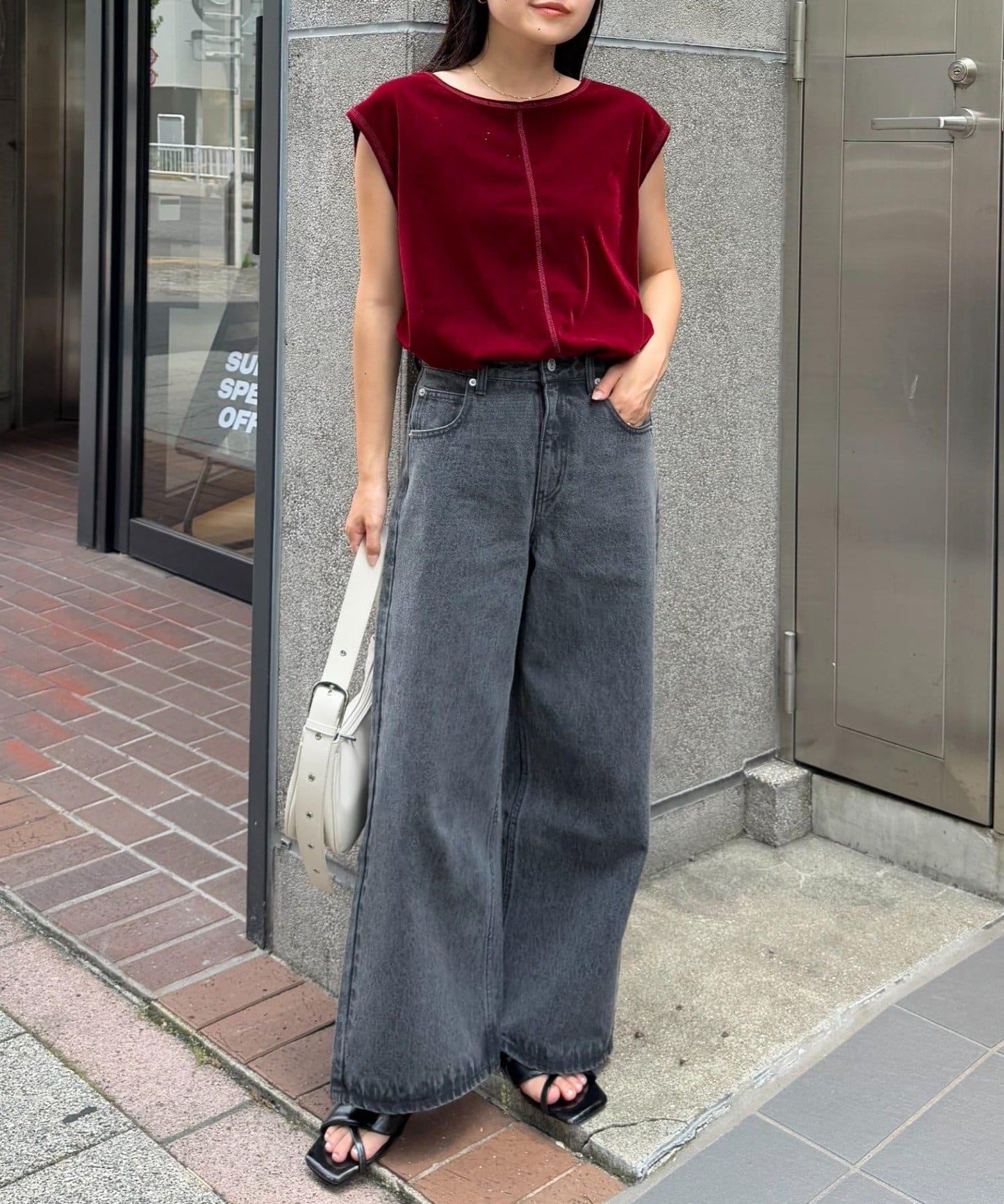 透明絨面顏色法式上衣