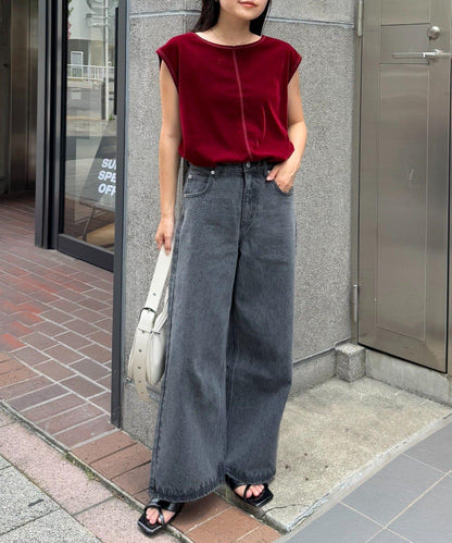 透明絨面顏色法式上衣