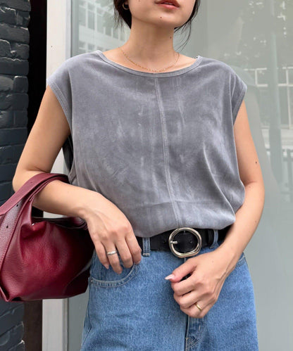 透明絨面顏色法式上衣