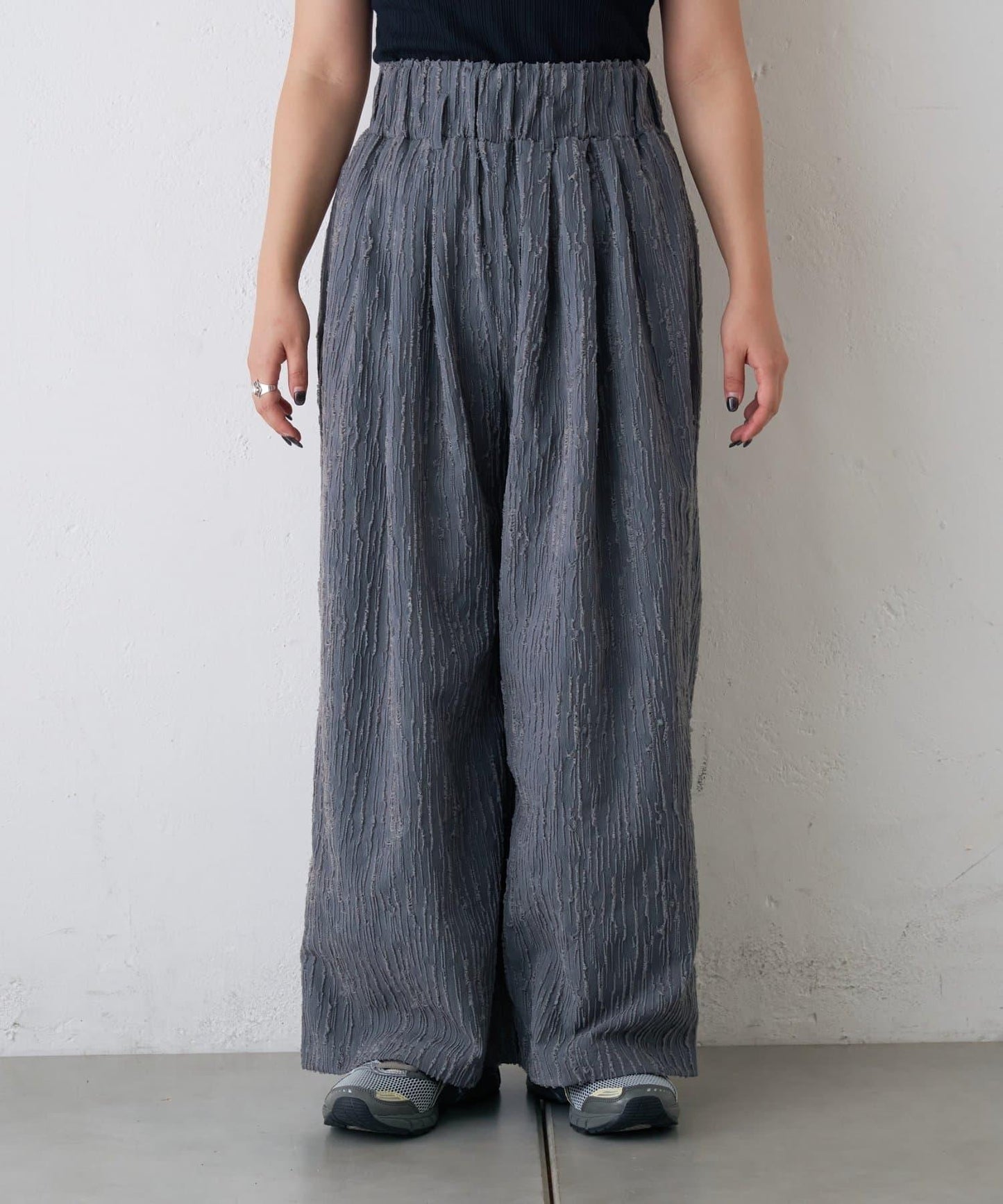 【CIAOPANIC TYPY】提花褶皺寬腿褲