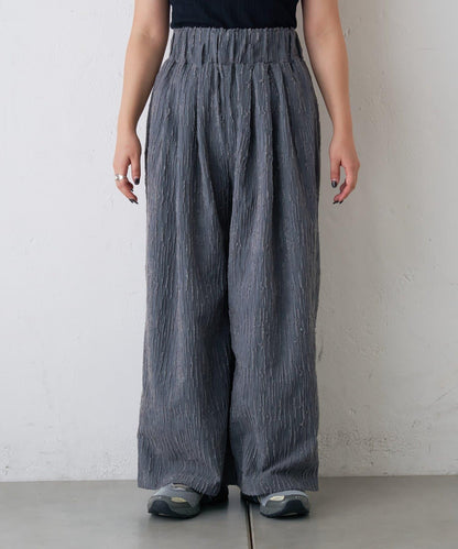 【CIAOPANIC TYPY】提花褶皺寬腿褲