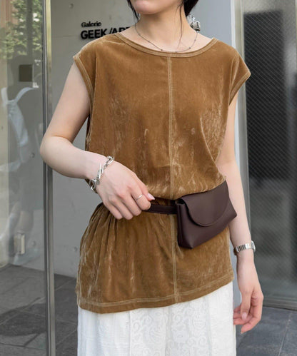 透明絨面顏色法式上衣