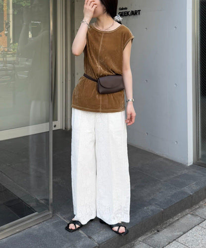 透明絨面顏色法式上衣