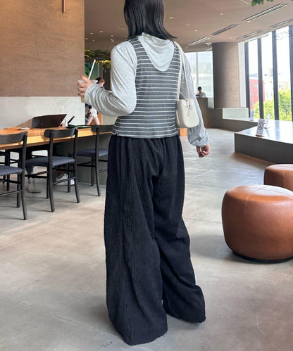 【CIAOPANIC TYPY】條紋背心疊穿翻領透視剪裁襯衫