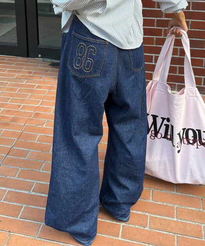 【薩基企劃】【可調節腰圍】超染褶皺設計牛仔褲