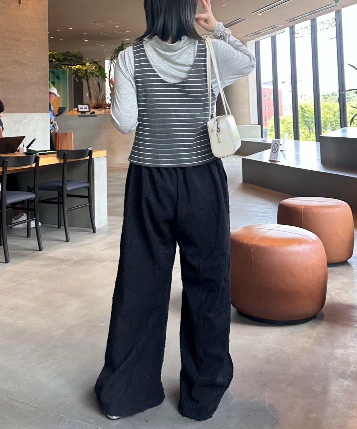 【CIAOPANIC TYPY】條紋背心疊穿翻領透視剪裁襯衫