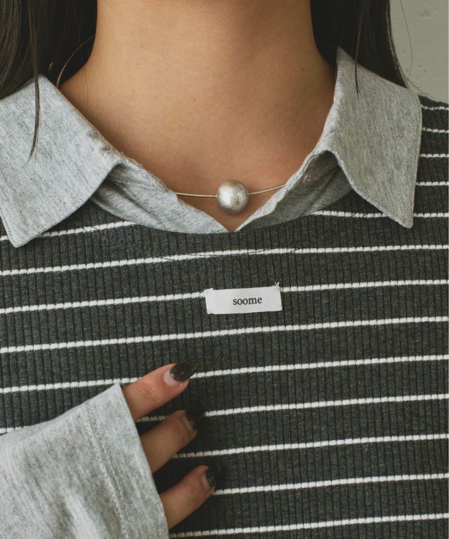 【CIAOPANIC TYPY】條紋背心疊穿翻領透視剪裁襯衫