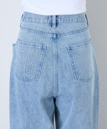 【薩基企劃】【可調節腰圍】超染褶皺設計牛仔褲