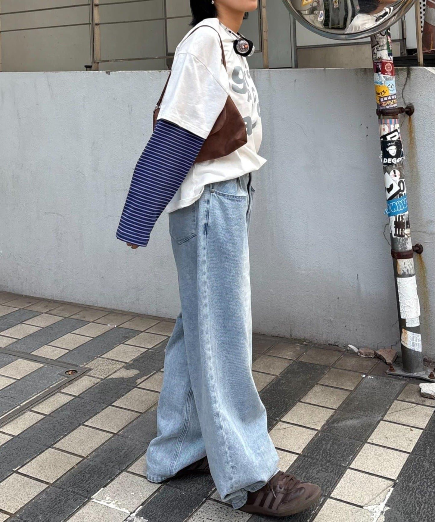 【薩基企劃】【可調節腰圍】超染褶皺設計牛仔褲