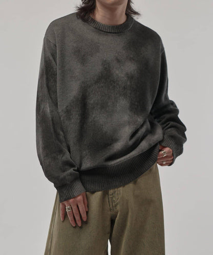 噴塗印花圓領針織衫