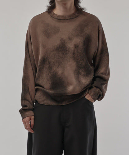 噴塗印花圓領針織衫