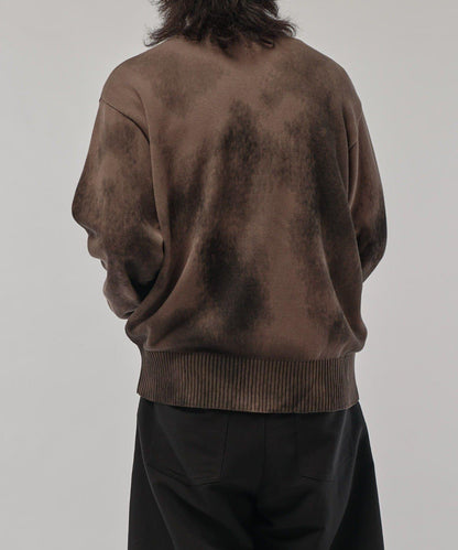 噴塗印花圓領針織衫