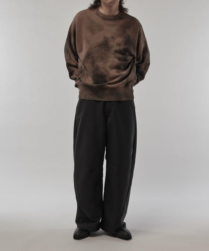 噴塗印花圓領針織衫