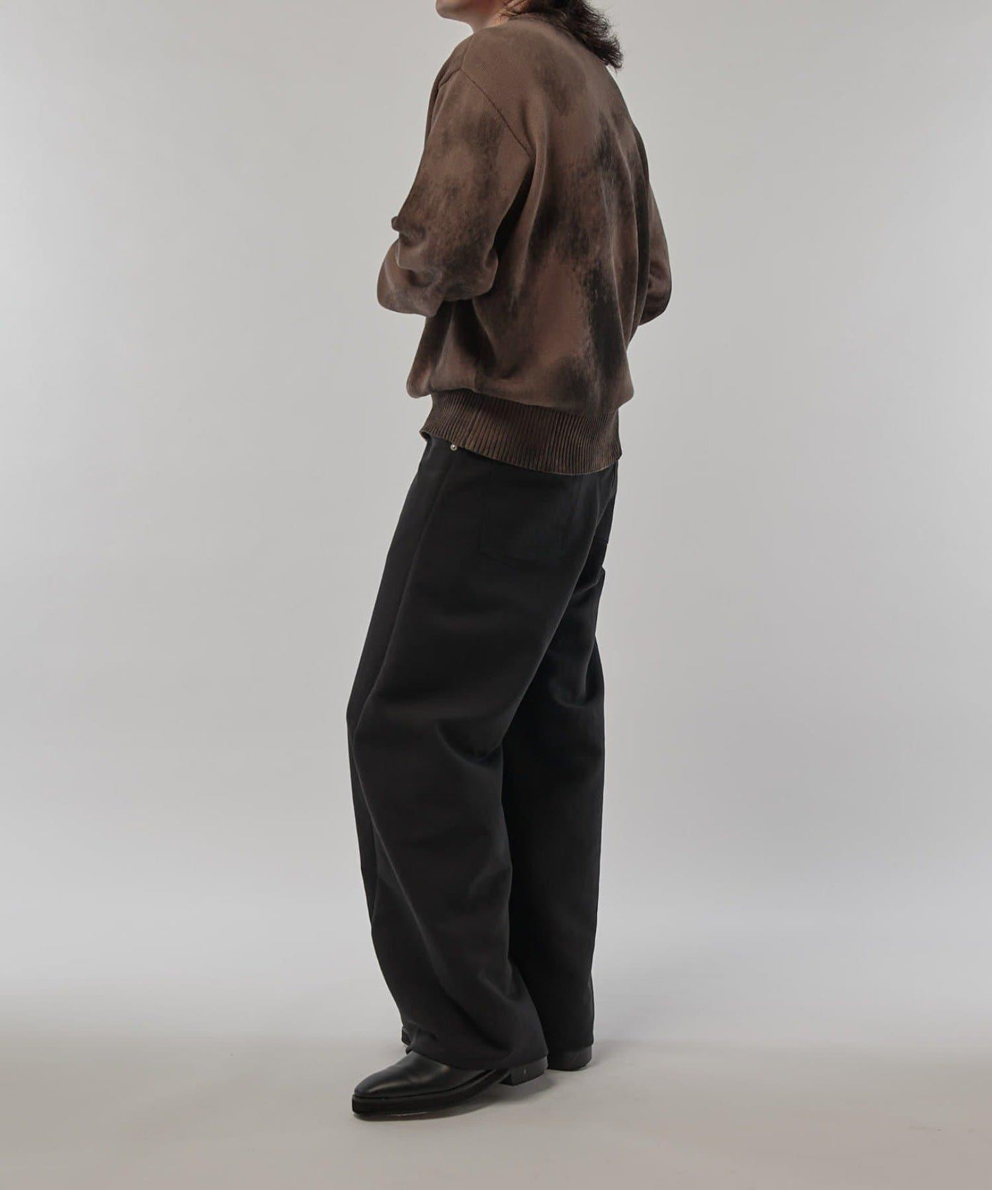 噴塗印花圓領針織衫