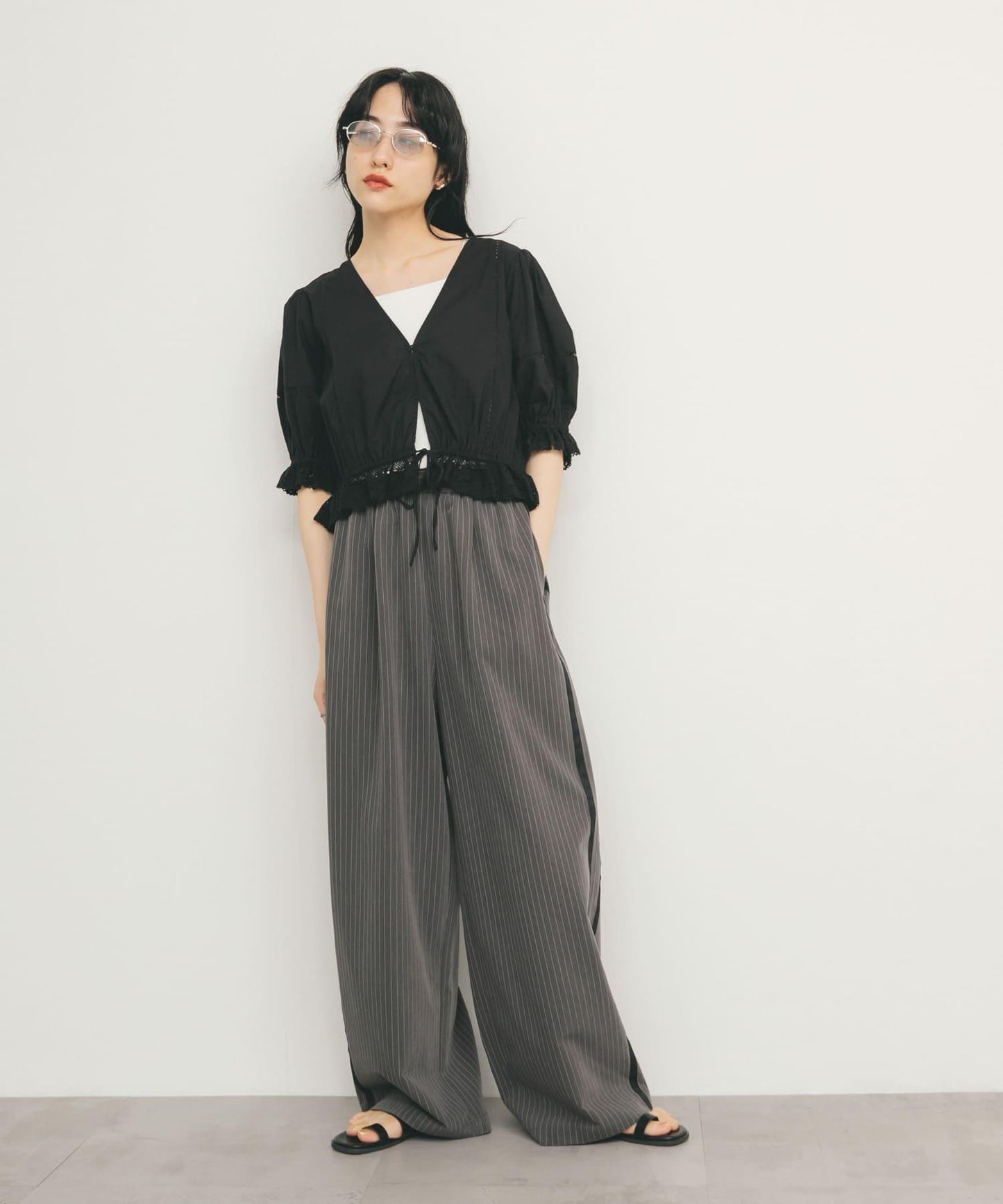 2WAY簡約蕾絲襯衫