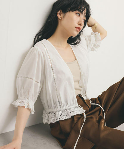 2WAY簡約蕾絲襯衫