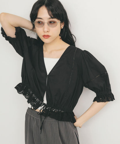 2WAY簡約蕾絲襯衫