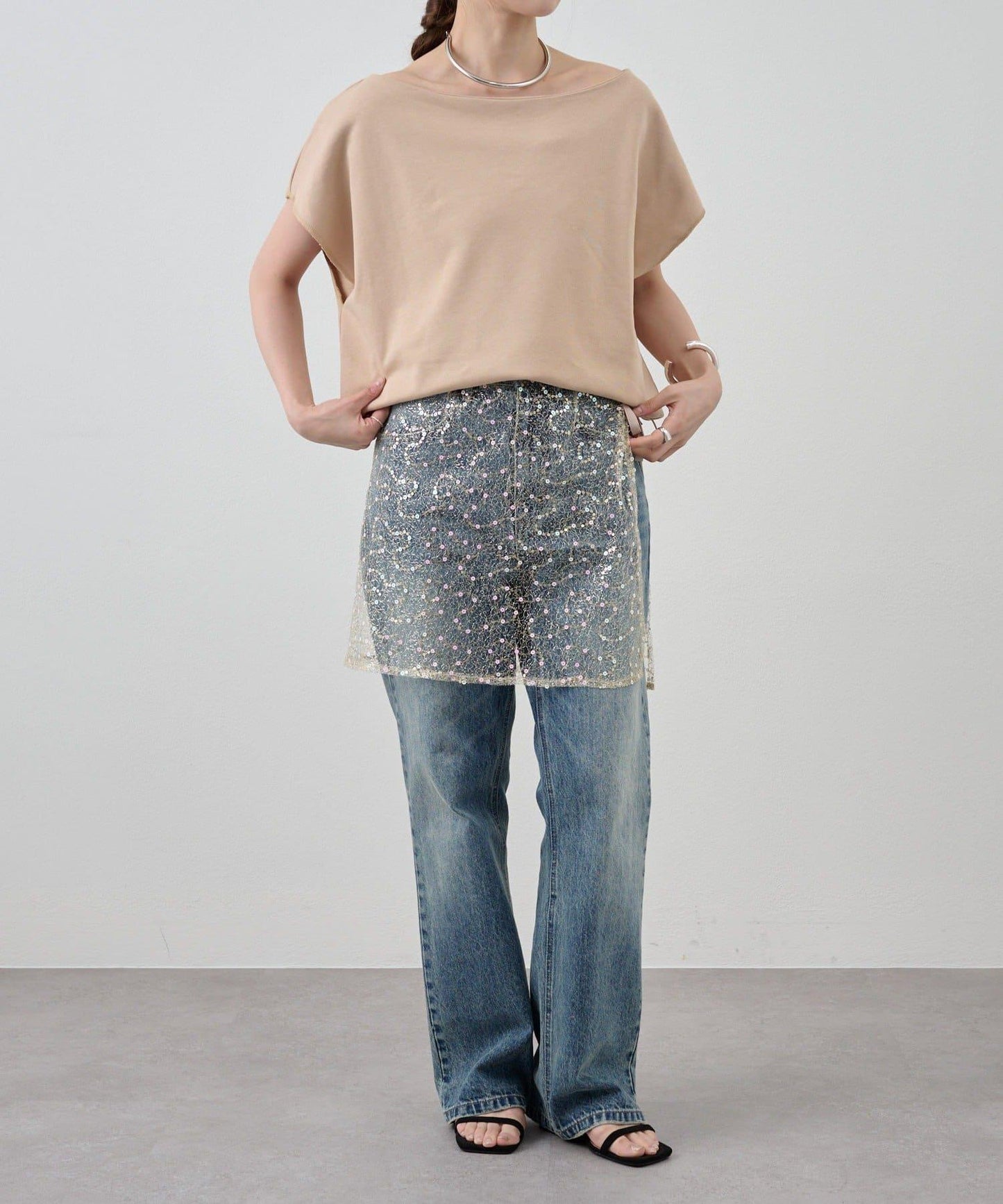 SHENERY 露肩法式短袖衛衣