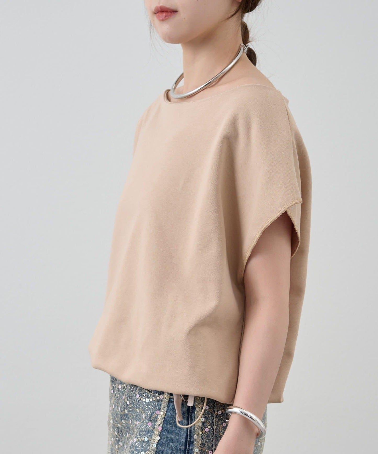 SHENERY 露肩法式短袖衛衣