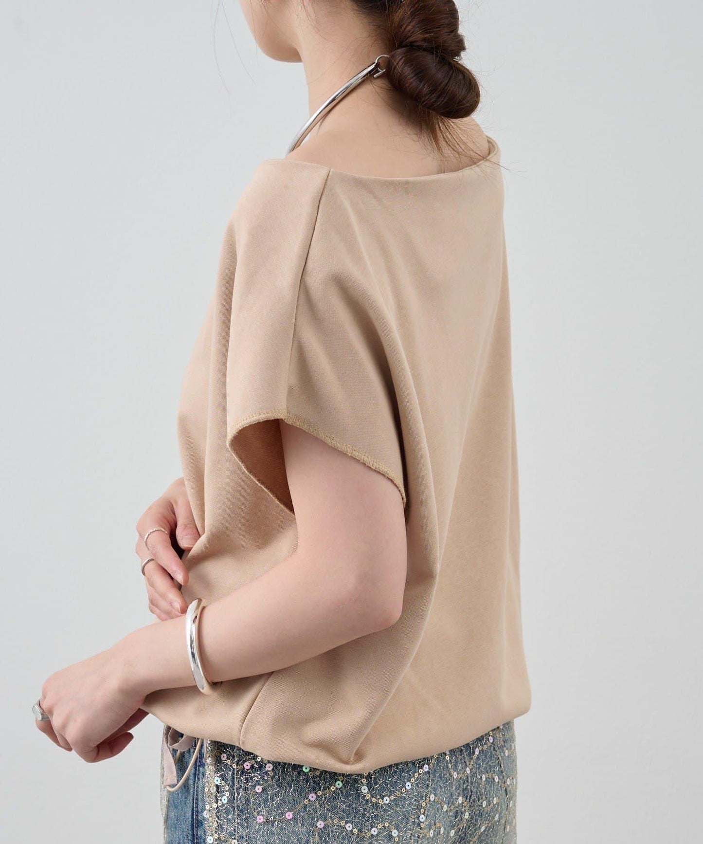 SHENERY 露肩法式短袖衛衣