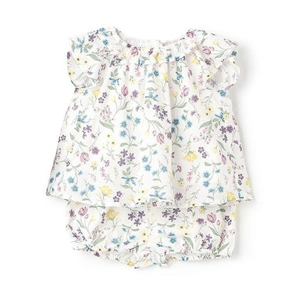 【リンク】亮片條紋/花卉圖案套裝（嬰兒）