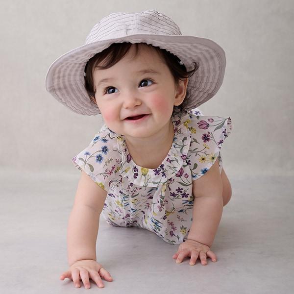 【リンク】亮片條紋/花卉圖案套裝（嬰兒）