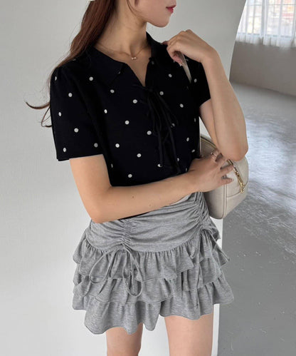 套裝可穿/繫帶褶皺迷你裙