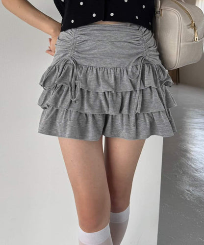 套裝可穿/繫帶褶皺迷你裙