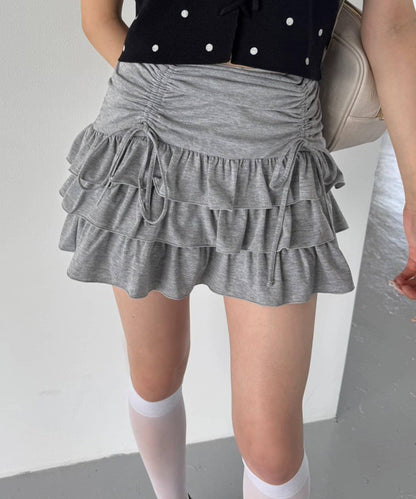 套裝可穿/繫帶褶皺迷你裙