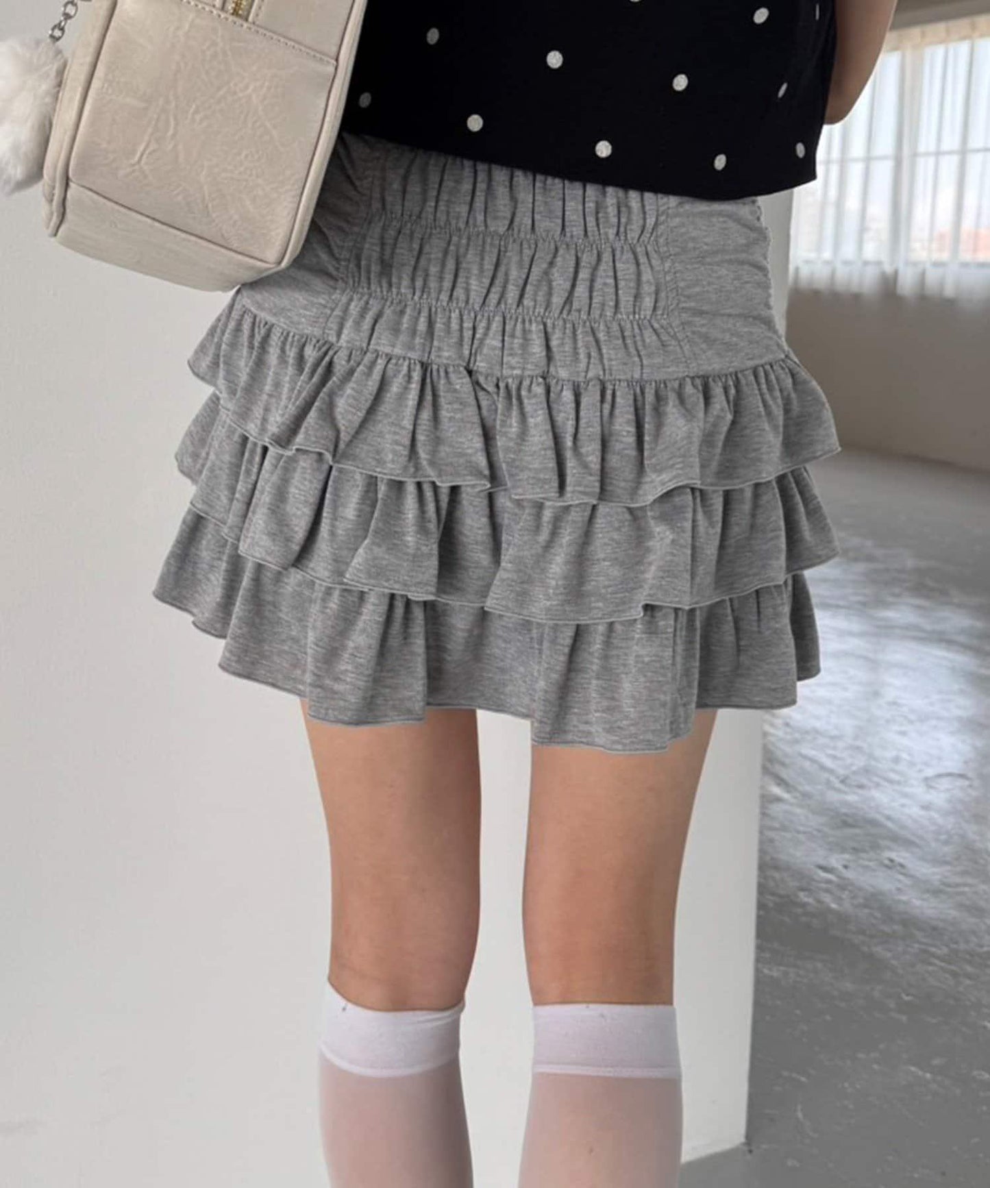 套裝可穿/繫帶褶皺迷你裙